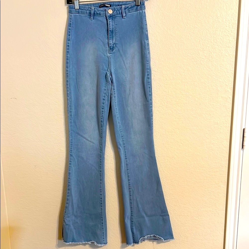 Fashion Nova Blue Flare Wide Leg Jeans